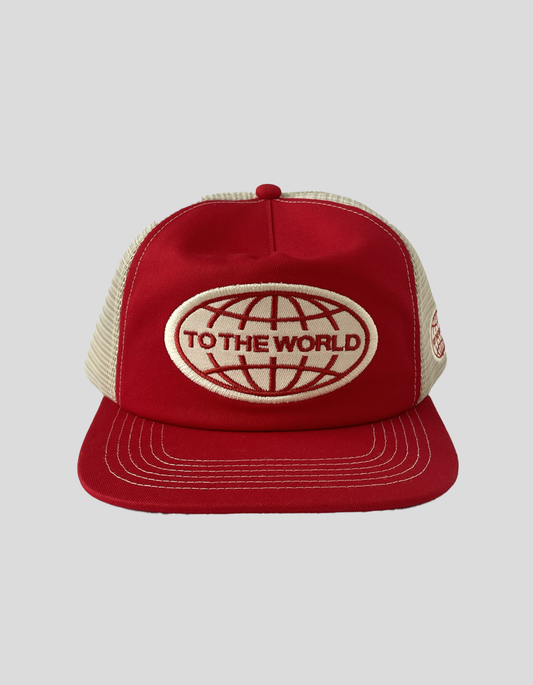 Vintage Trucker - 2 Tone Red Off White